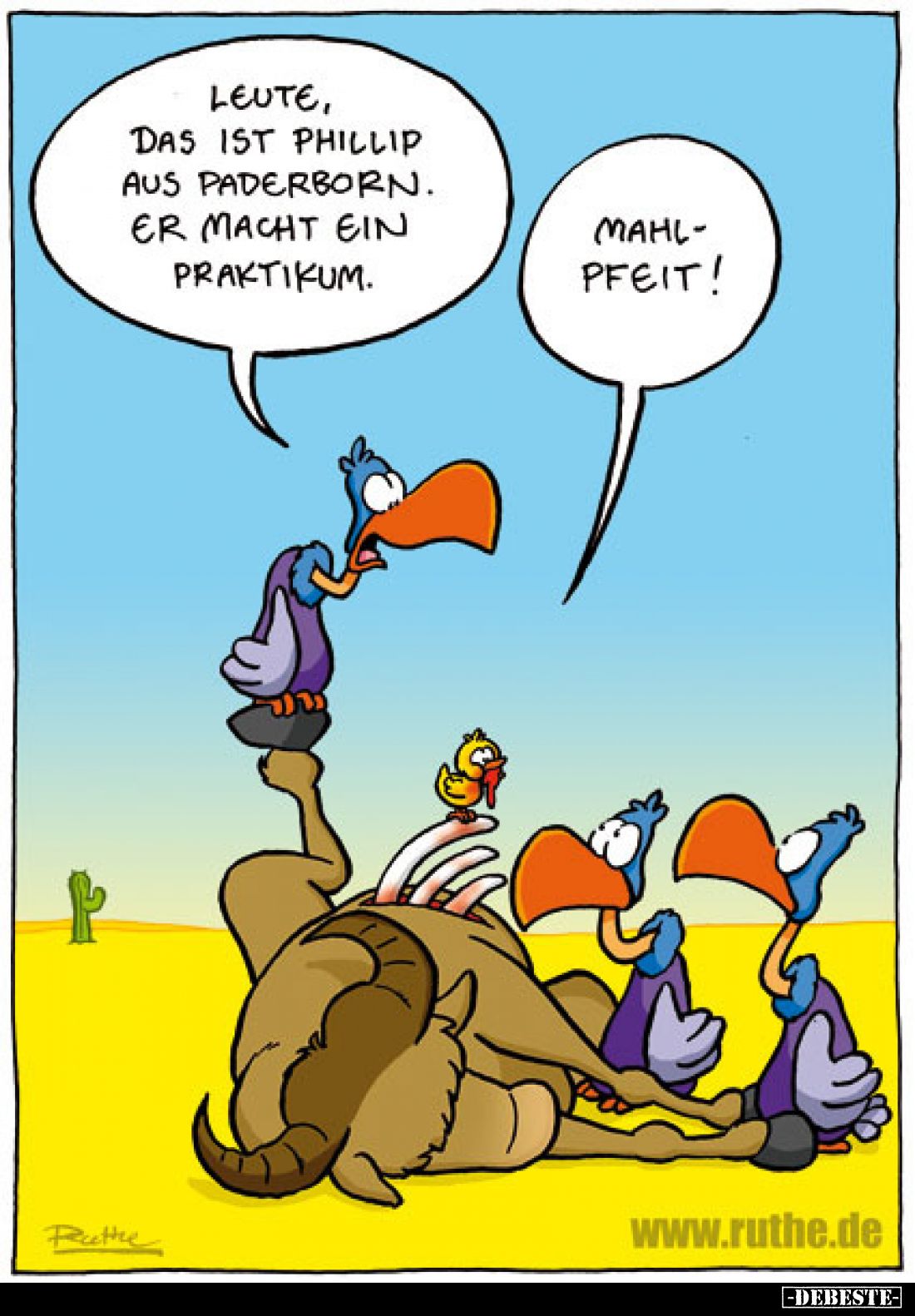 Das ist Phillip aus Paderborn.
Er macht ein Praktikum.
Mahl-Pfeit!