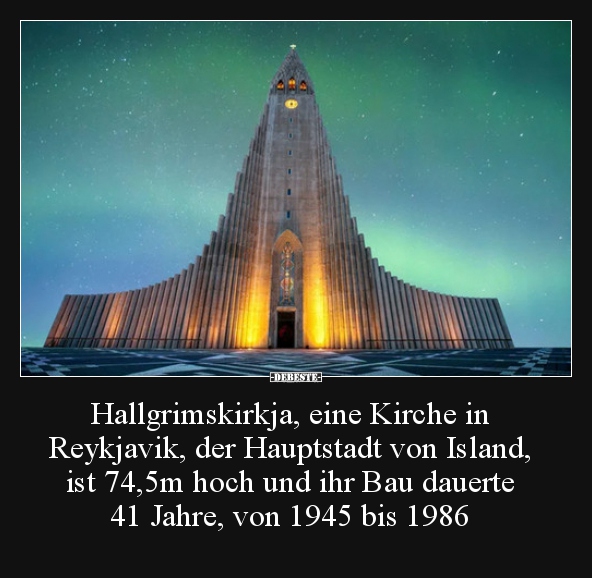 Hallgrimskirkja, eine Kirche in Reykjavik, der Hauptstadt.. - Lustige Bilder | DEBESTE.de