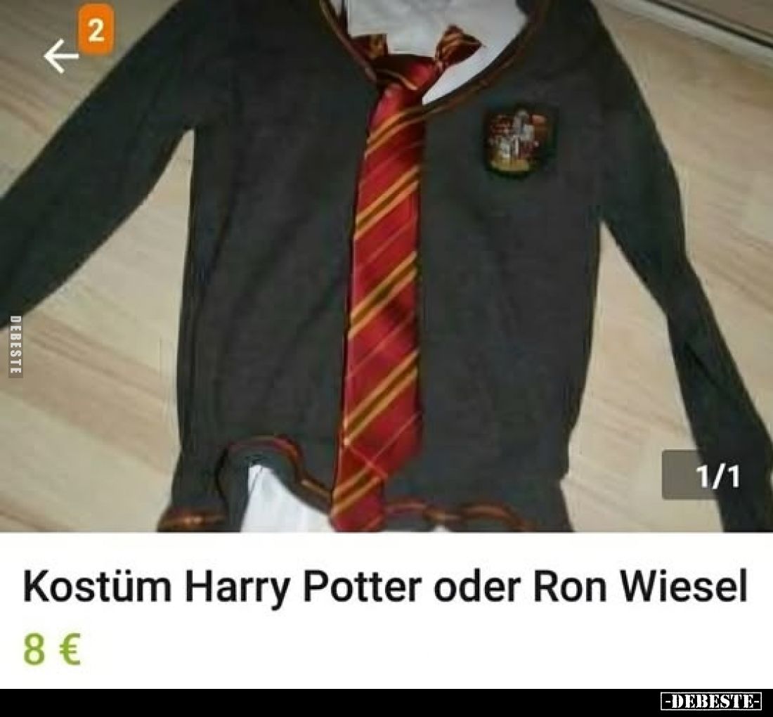 Kostüm Harry Potter oder Ron Wiesel.