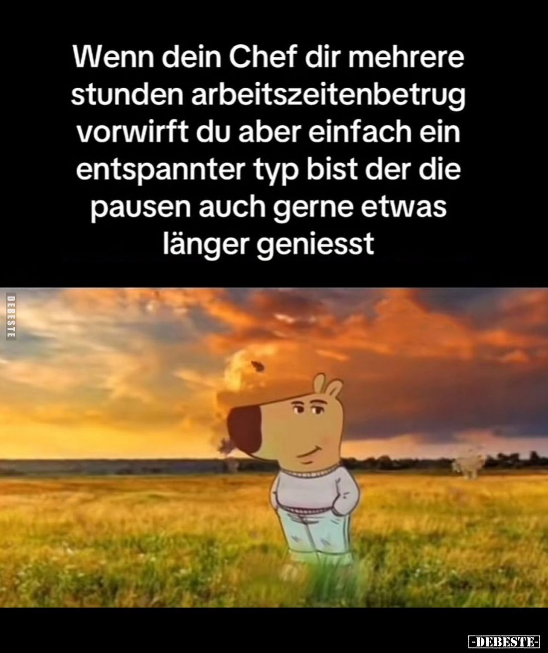 Wenn dein Chef dir mehrere Stunden Arbeitszeitenbetrug vorwirft du aber einfach ein entspannter Typ bist der die Pausen auch ...