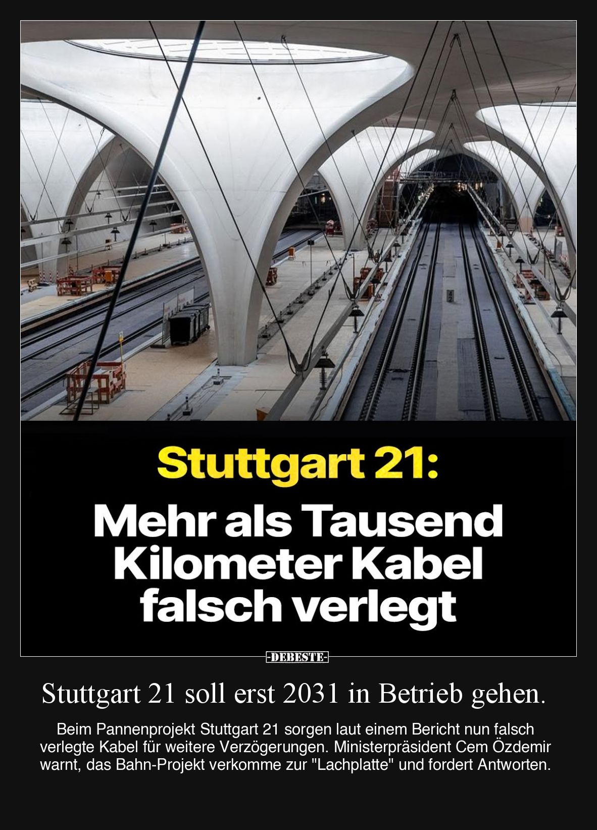 Stuttgart 21 soll erst 2031 in Betrieb gehen.
Beim Pannenprojekt Stuttgart 21 sorgen laut einem Bericht nun falsch verlegt...