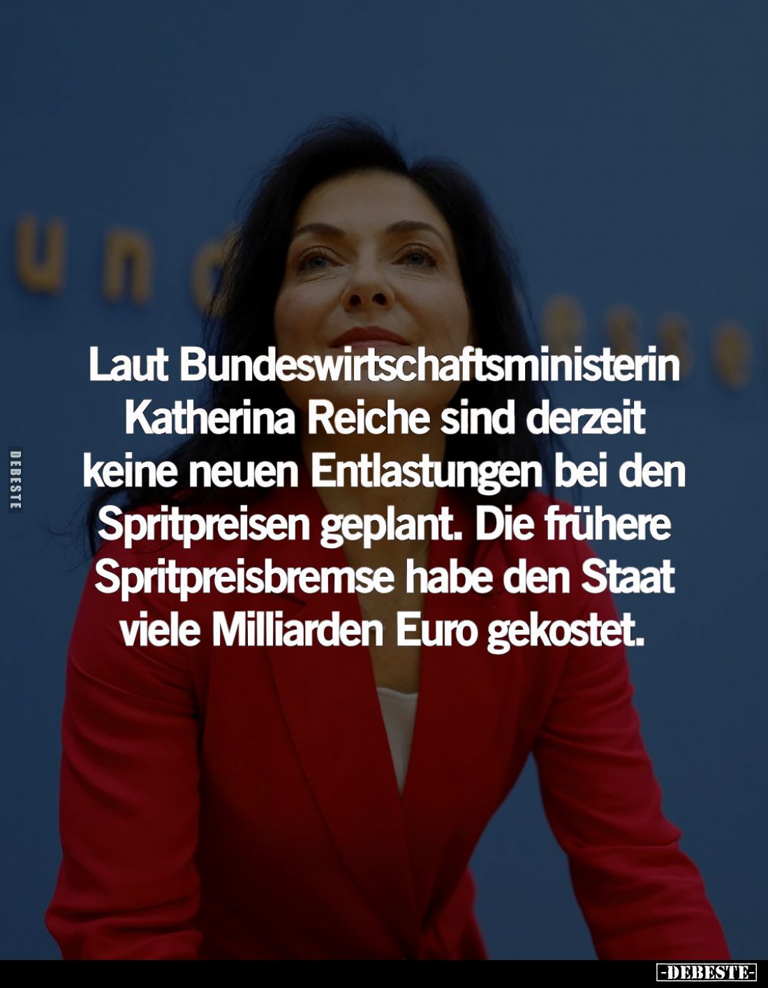 Laut Bundeswirtschaftsministerin Katherina Reiche sind derzeit keine neuen Entlastungen bei den Spritpreisen geplant. Die frü...