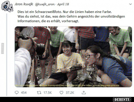 Dies ist ein Schwarzweißfoto. Nur die Linien haben eine.. - Lustige Bilder | DEBESTE.de