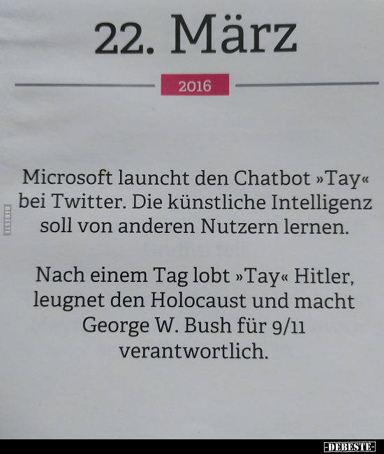microsoft chatbot tay hitler was right