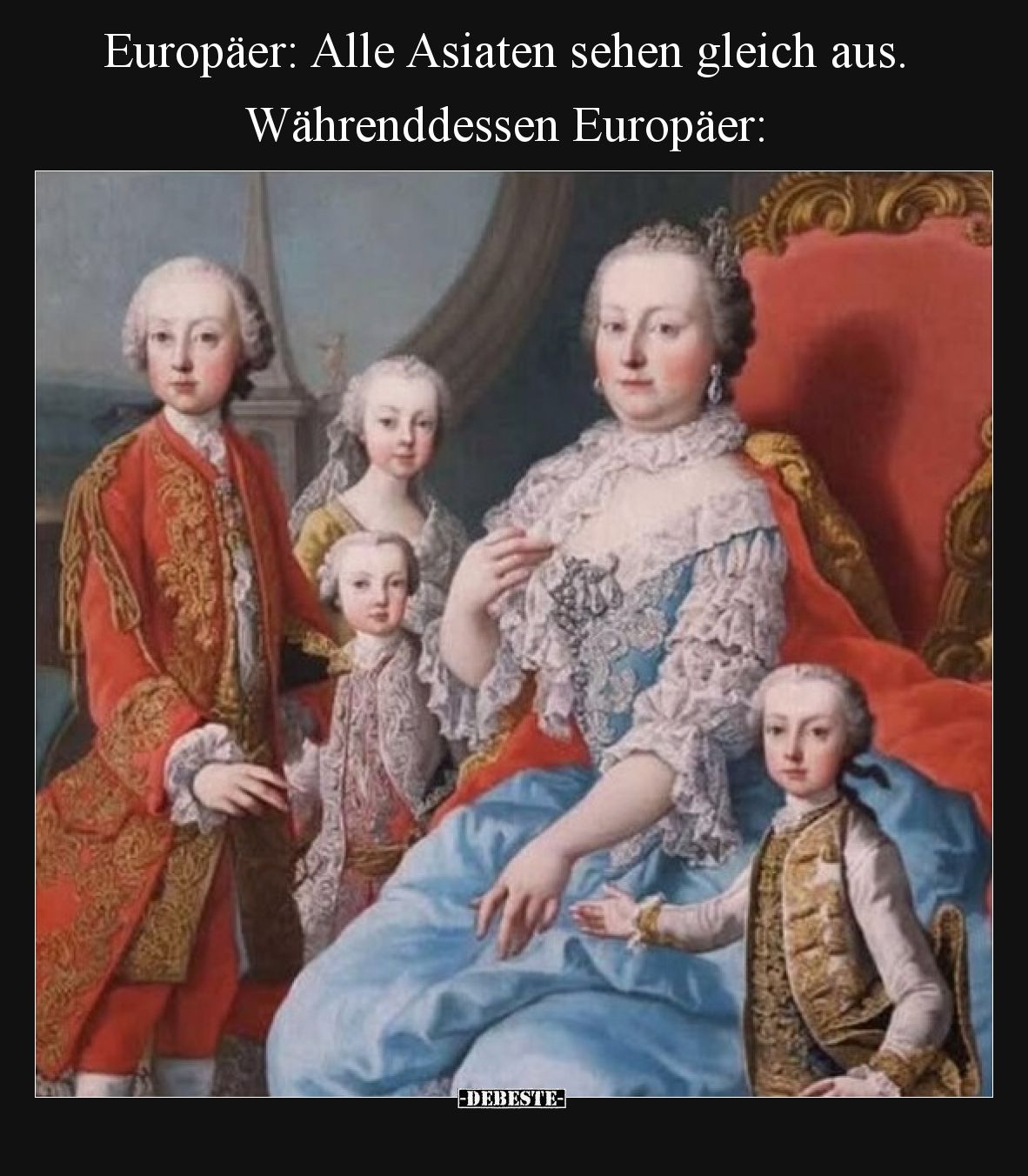 Europäer: Alle Asiaten sehen gleich aus. Währenddessen Europäer: