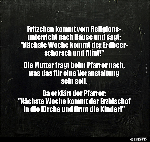 Fritzchen kommt vom Religionsunterricht nach Hause und.. - Lustige Bilder | DEBESTE.de