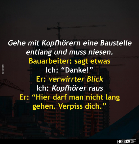 Baustelle, Niesen, Bauarbeiter, Kopfhörer, Mit Kopfhörer, Lang