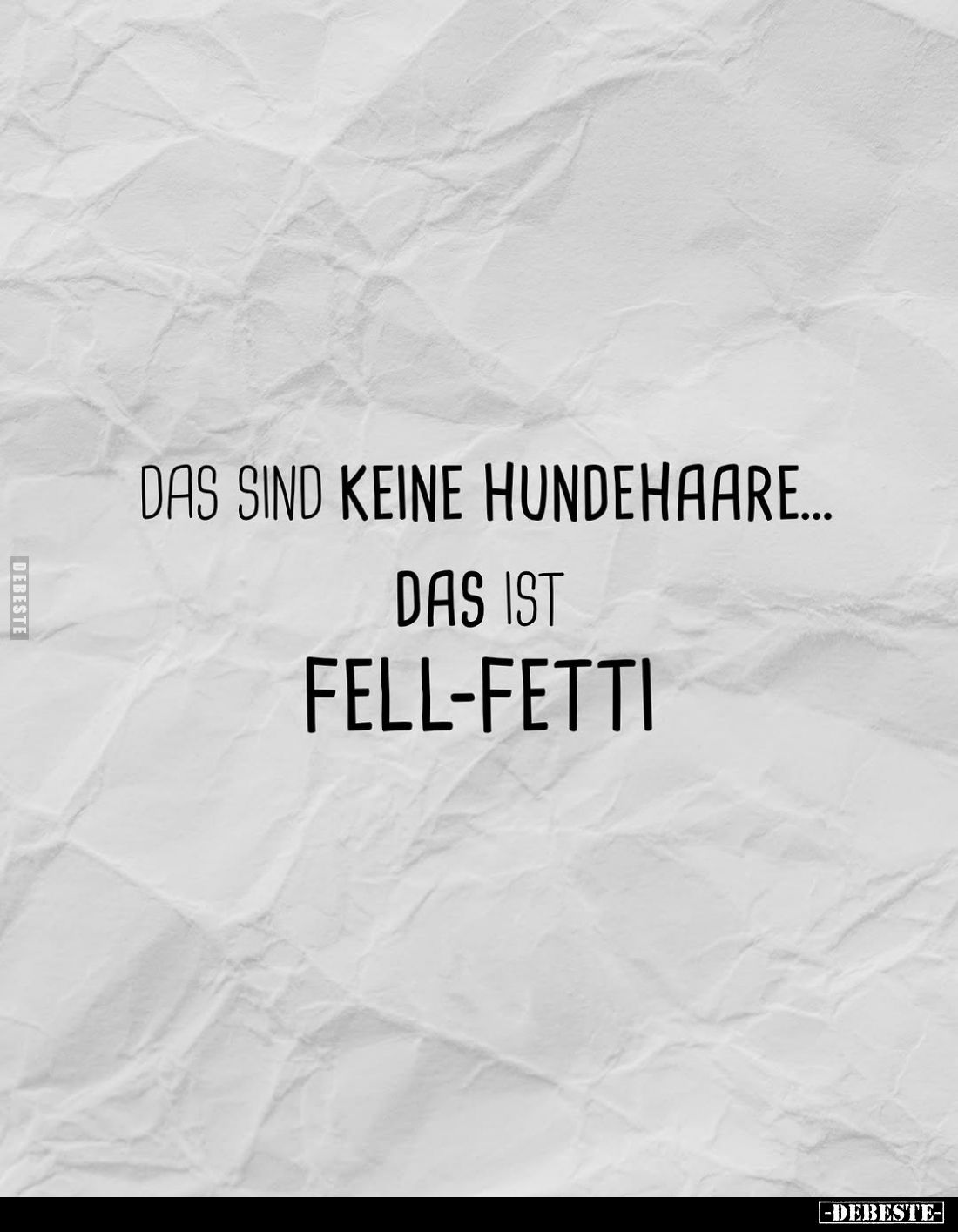 Das sind keine Hundehaare... das ist Fell-Fetti