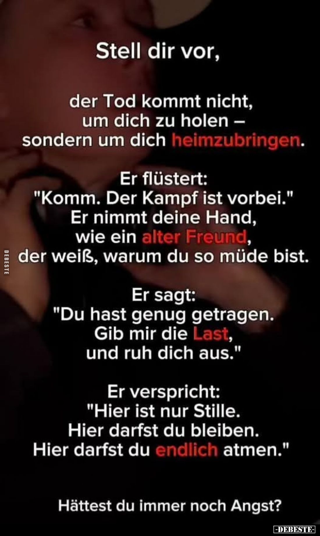 Stell dir vor, der Tod kommt nicht, um dich zu holen.. - Lustige Bilder | DEBESTE.de