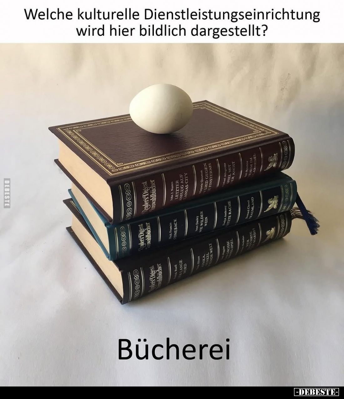 Welche kulturelle Dienstleistungseinrichtung wird hier bildlich dargestellt?
-
Bücherei.