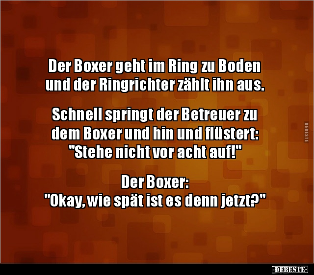Der Boxer geht im Ring zu Boden und der Ringrichter.. - Lustige Bilder | DEBESTE.de