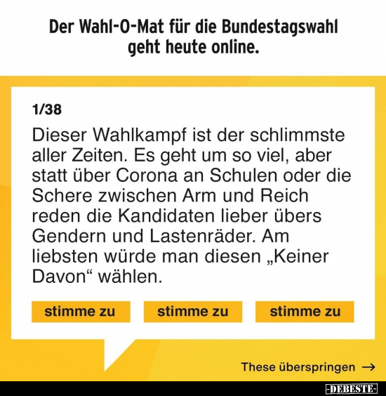 Der Wahl-O-Mat für die Bundestagswahl geht heute.. - Lustige Bilder | DEBESTE.de