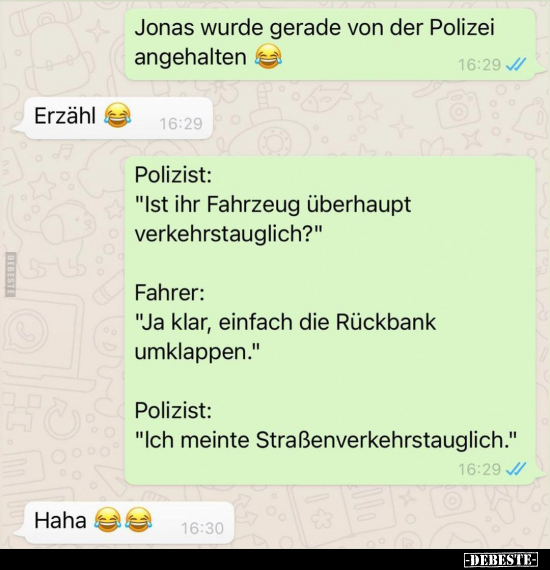 Jonas wurde gerade von der Polizei angehalten.. - Lustige Bilder | DEBESTE.de