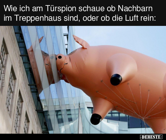 Wie ich am Türspion schaue ob Nachbarn im Treppenhaus sind.. - Lustige Bilder | DEBESTE.de