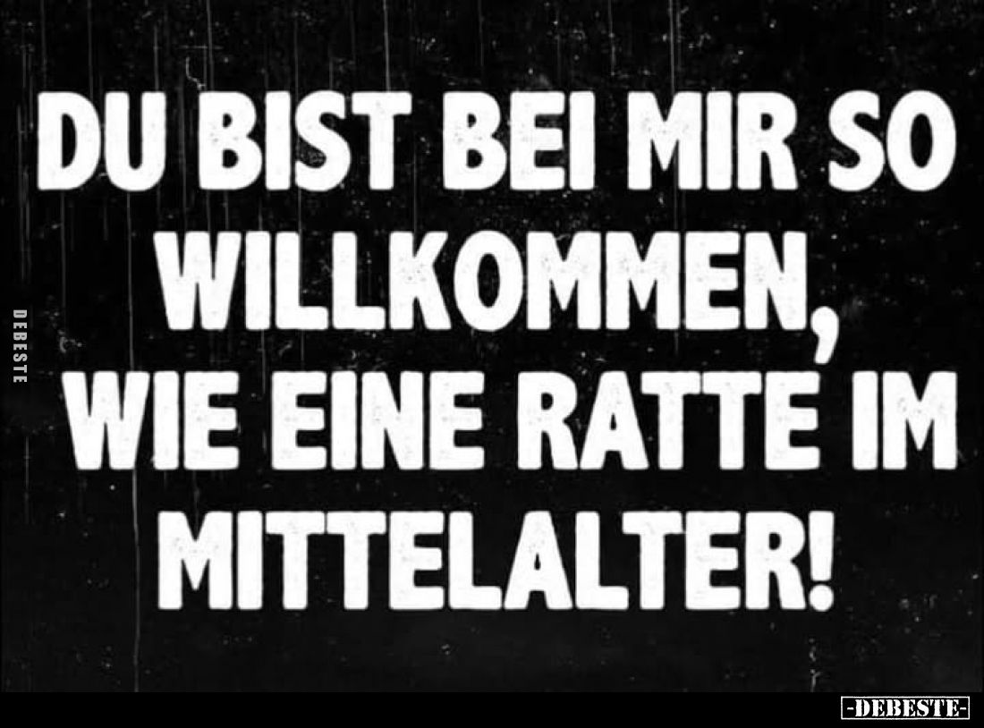 Du bist bei mir so willkommen, wie eine Ratte im Mittelalter!