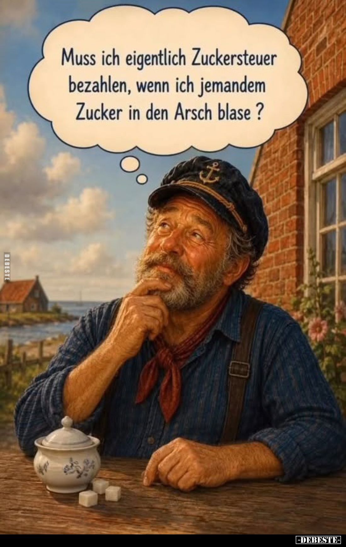 Muss ich eigentlich Zuckersteuer bezahlen, wenn ich jemandem Zucker in den Arsch blase?