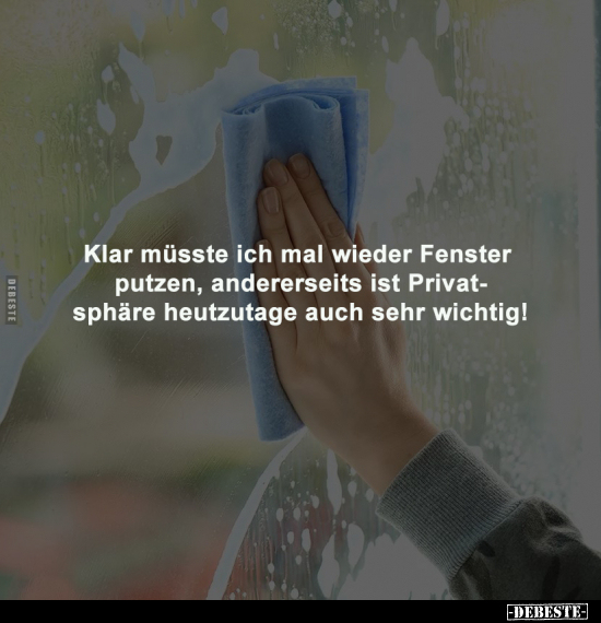 Lustige Bilder zum Thema: Fenster Putzen, Putzen, Privatsphäre, Sehr