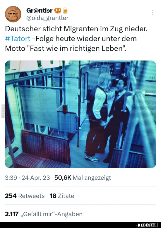 Deutscher sticht Migranten im Zug nieder.. - Lustige Bilder | DEBESTE.de