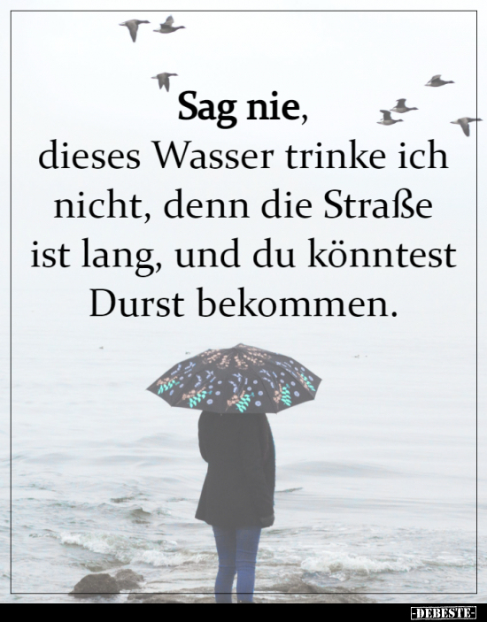 Sag nie, dieses Wasser trinke ich nicht..