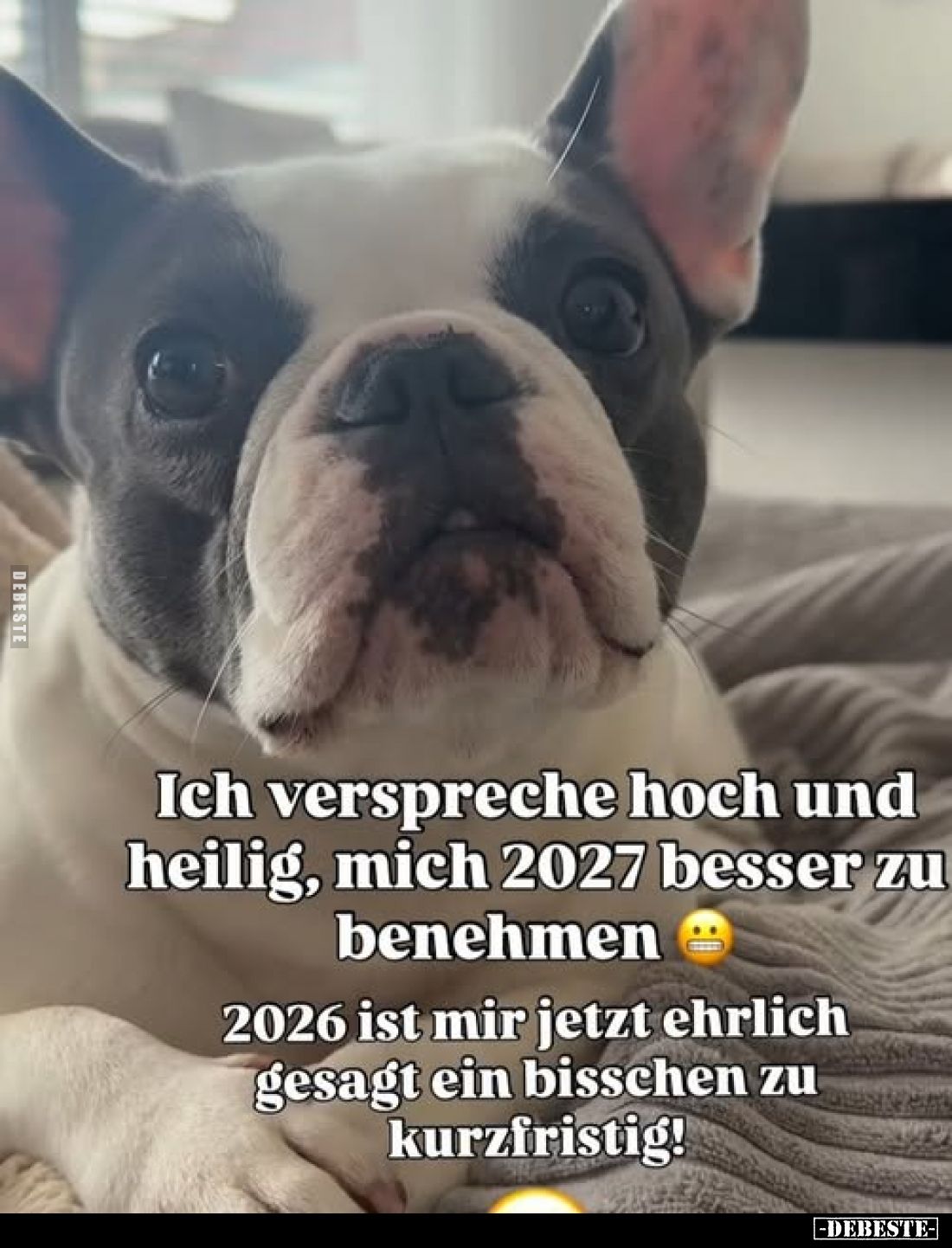 Ich verspreche hoch und heilig, mich 2027 besser zu benehmen
2026 ist mir jetzt ehrlich gesagt ein bisschen zu kurzfristig!