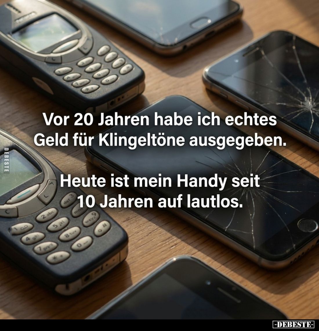 Vor 20 Jahren habe ich echtes Geld für Klingeltöne ausgegeben.
Heute ist mein Handy seit 10 Jahren auf lautlos.