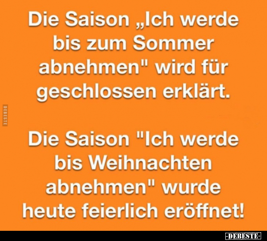 Die Saison "Ich werde bis zum Sommer abnehmen".. - Lustige Bilder | DEBESTE.de