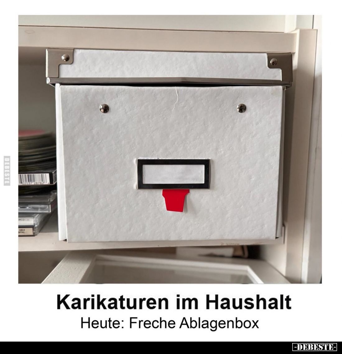 Karikaturen im Haushalt. Heute: Freche Ablagenbox.