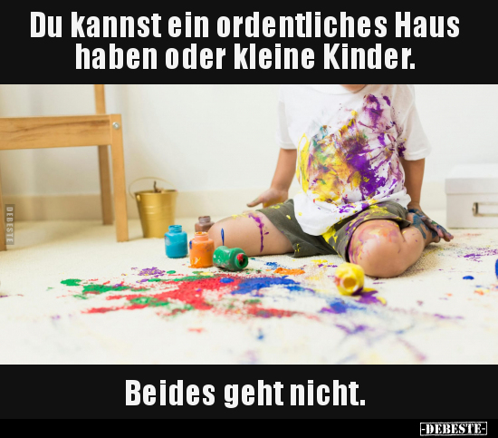 Du kannst ein ordentliches Haus haben oder kleine Kinder... - Lustige Bilder | DEBESTE.de