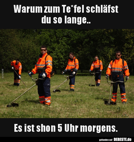 Warum zum Te*fel schläfst du so lange..