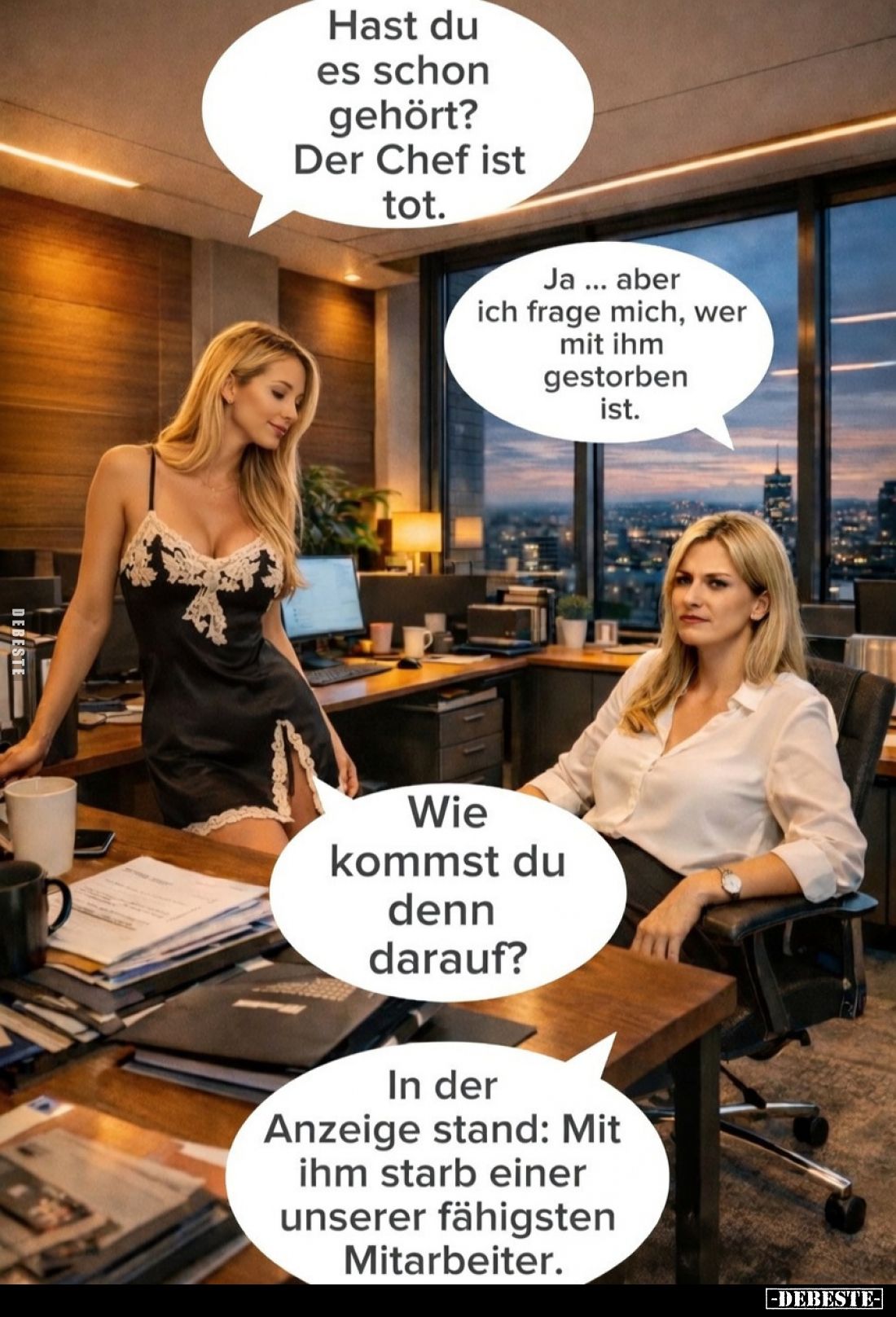 Hast du es schon gehört? Der Chef ist tot... - Lustige Bilder | DEBESTE.de