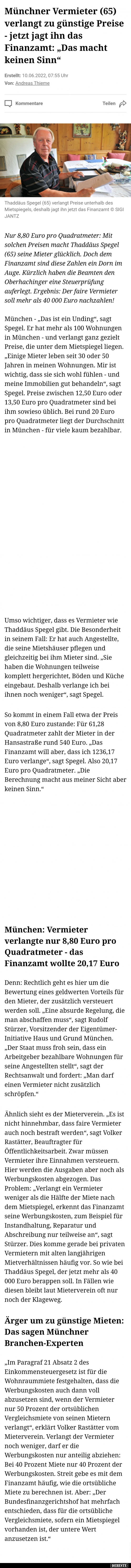 Münchner Vermieter (65) verlangt zu günstige Preise - jetzt.. - Lustige Bilder | DEBESTE.de
