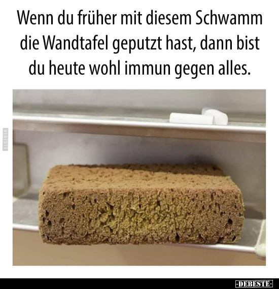 Wenn du früher mit diesem Schwamm die Wandtafel geputzt.. - Lustige Bilder | DEBESTE.de