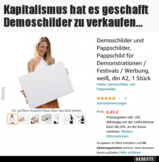 Kapitalismus hat es geschafft Demoschilder zu.. - Lustige Bilder | DEBESTE.de