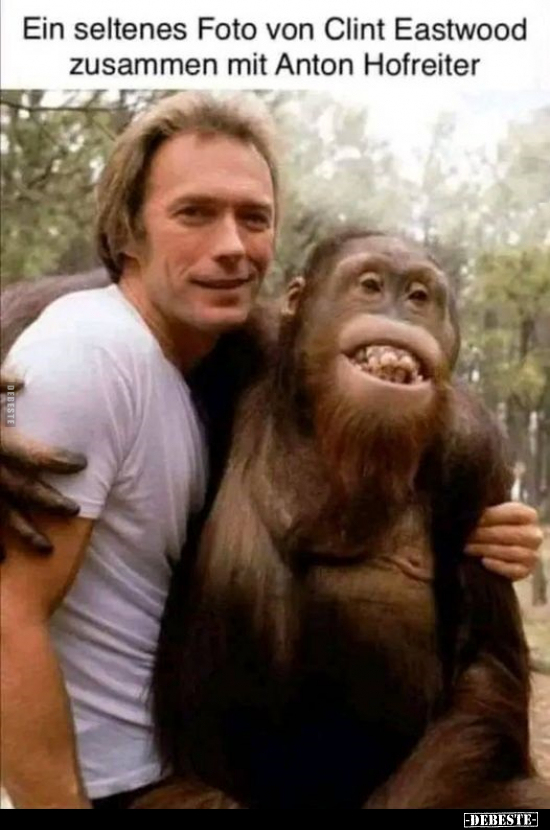 Ein seltenes Foto von Clint Eastwood zusammen mit Anton.. - Lustige Bilder | DEBESTE.de