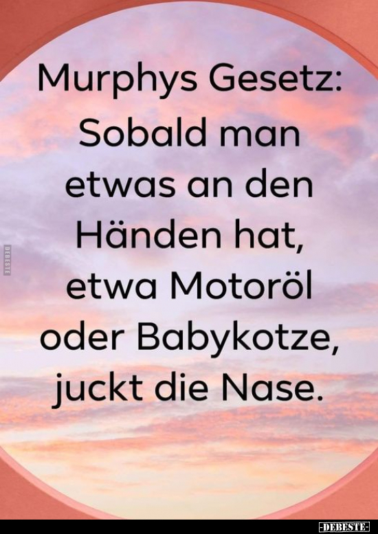 Murphys Gesetz: Sobald man etwas an den Händen hat, etwa.. - Lustige Bilder | DEBESTE.de
