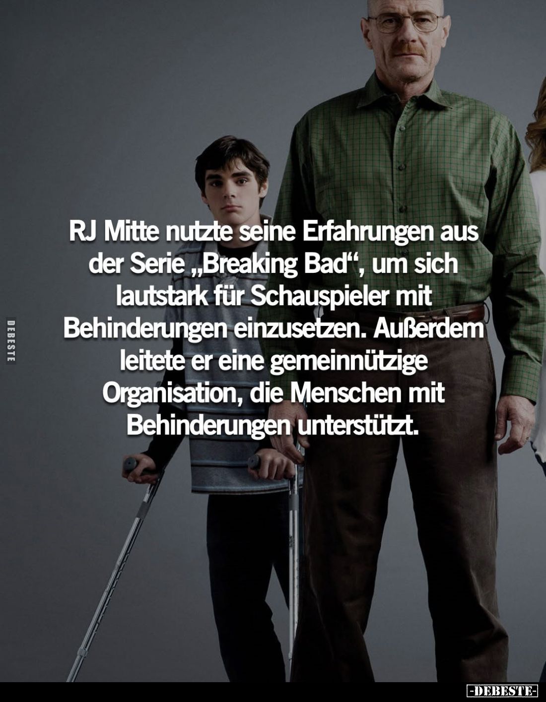 RJ Mitte nutzte seine Erfahrungen aus der Serie „Breaking Bad“, um sich lautstark für Schauspieler mit Behinderungen einzuset...