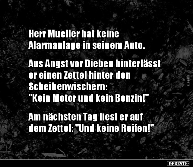 Herr Mueller hat keine Alarmanlage in seinem Auto.. - Lustige Bilder | DEBESTE.de