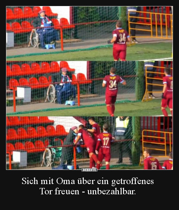 Sich mit Oma über ein getroffenes Tor freuen... - Lustige Bilder | DEBESTE.de