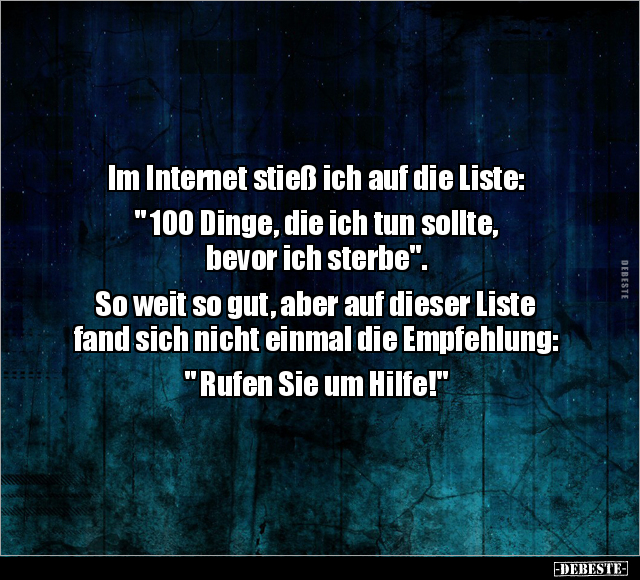 Im Internet stieß ich auf die Liste.. - Lustige Bilder | DEBESTE.de