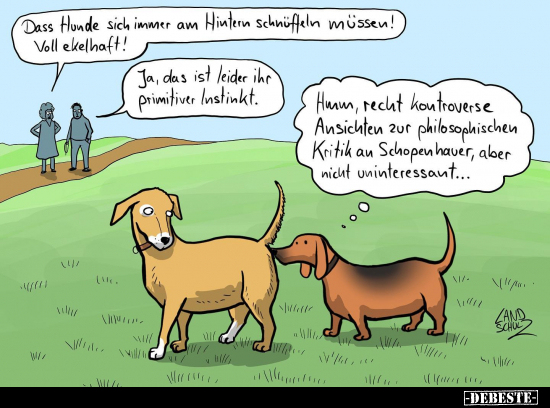 Dass Hunde sich immer am Hintern schnüffeln müssen!.. - Lustige Bilder | DEBESTE.de