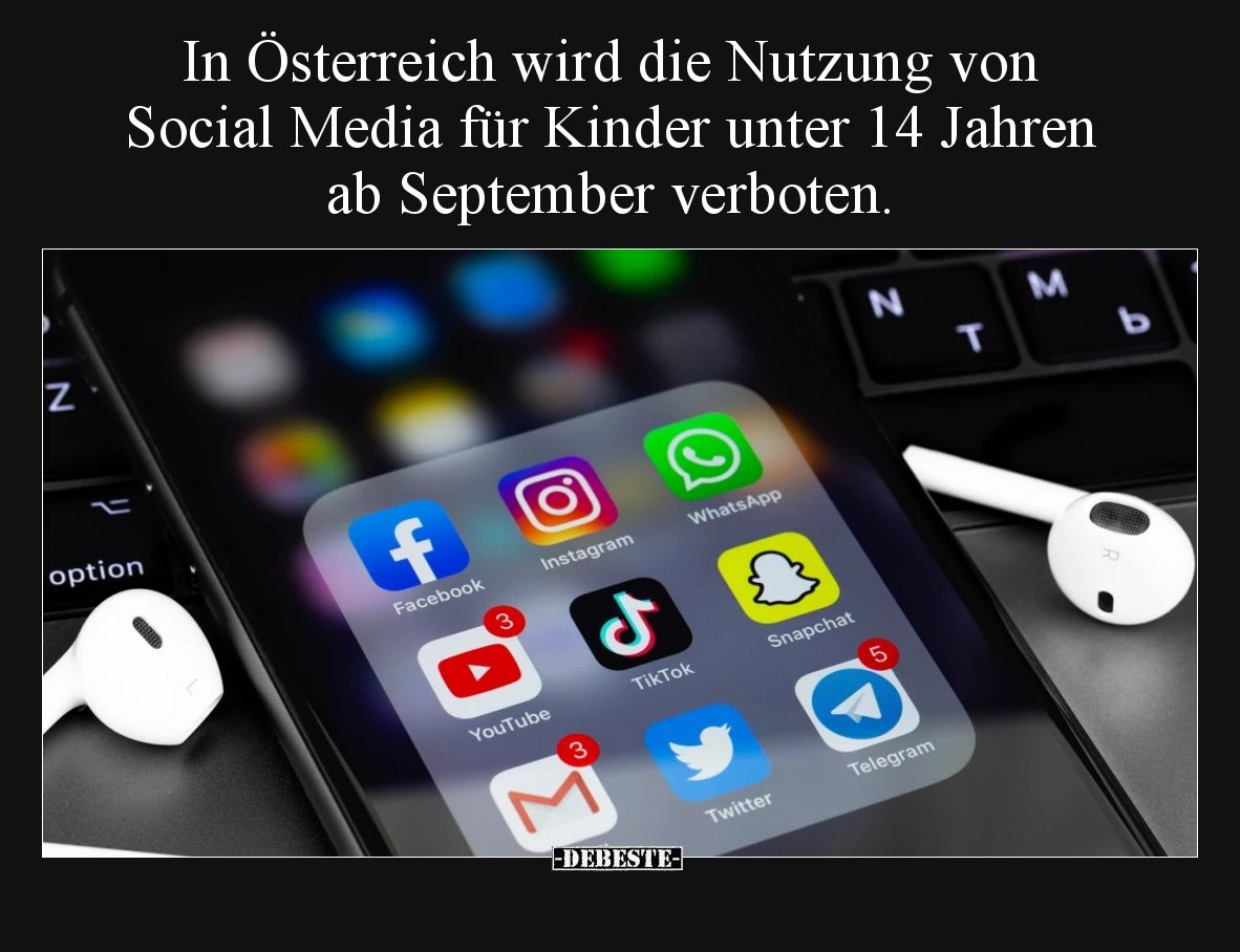 In Österreich wird die Nutzung von Social Media für Kinder unter 14 Jahren ab September verboten.
