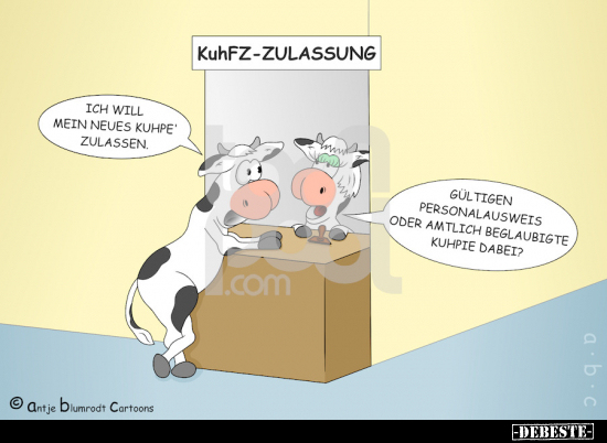 KuhFZ-Zulassung.. - Lustige Bilder | DEBESTE.de