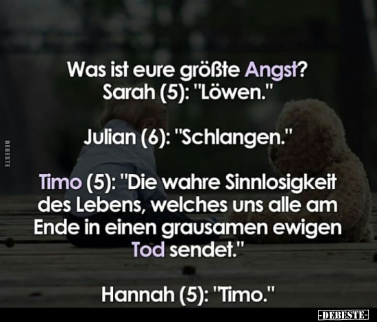 Was ist eure größte Angst?