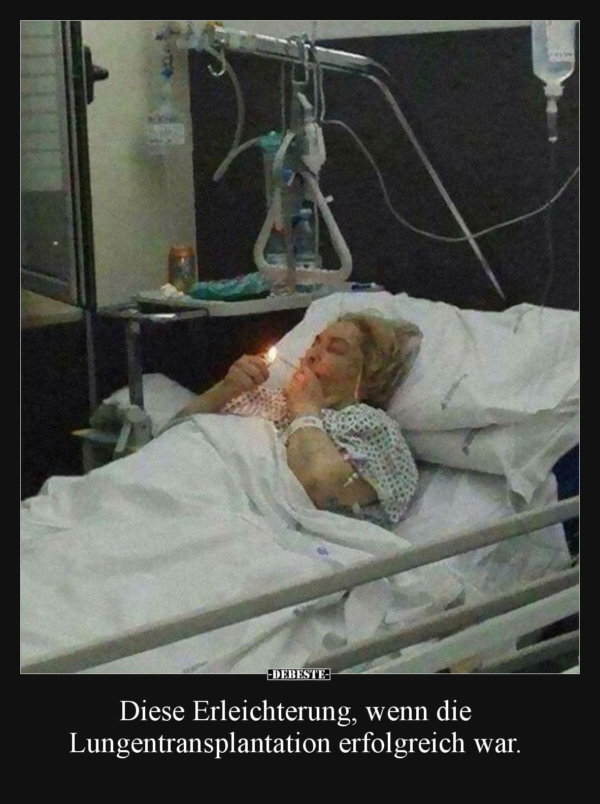 Diese Erleichterung, wenn die Lungentransplantation erfolgreich war.