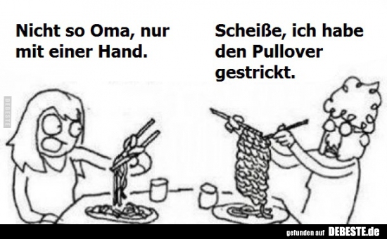 Nicht so Oma, nur mit einer Hand.. - Lustige Bilder | DEBESTE.de