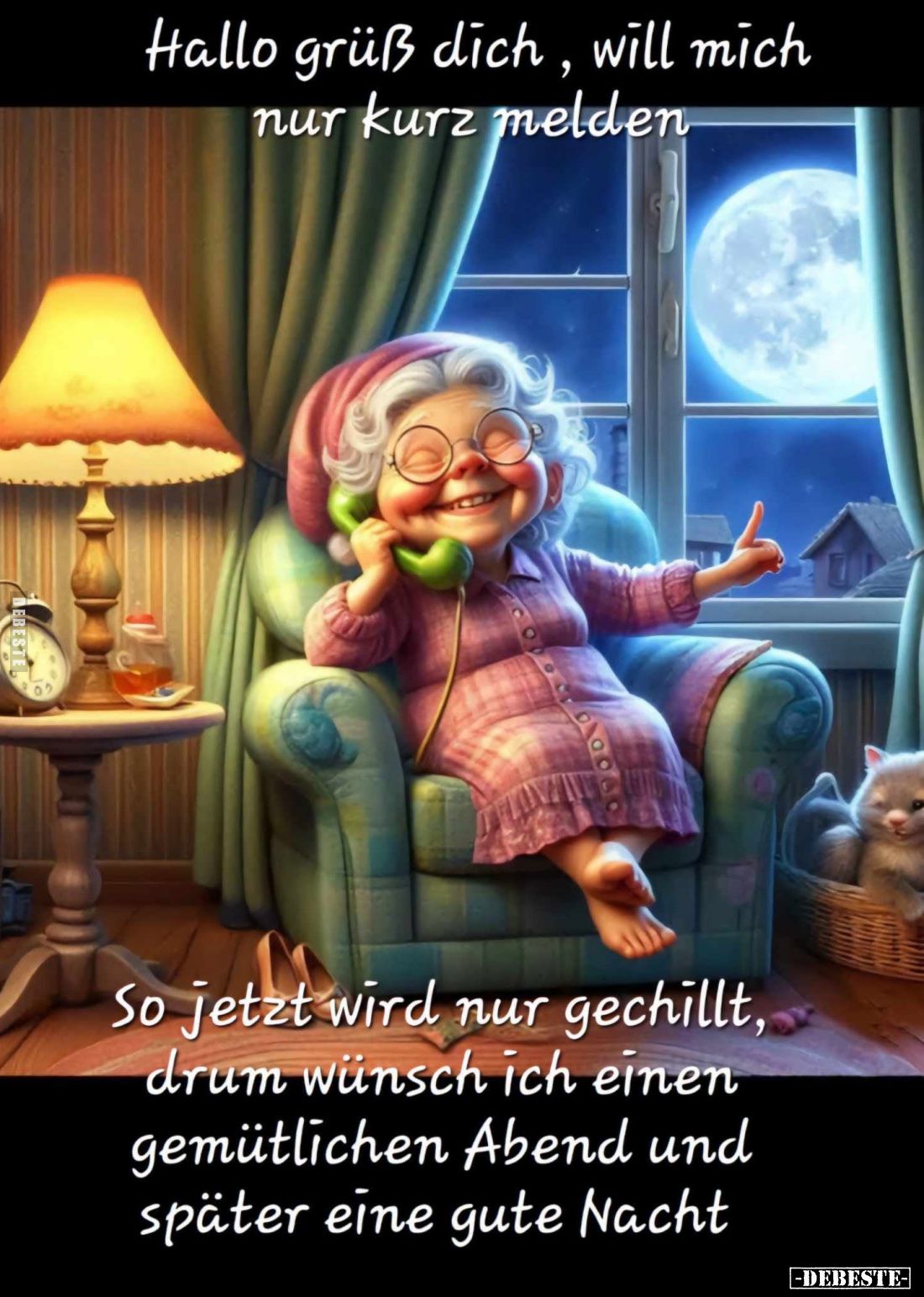 Hallo grüß dich, will mich nur kurz melden.
So jetzt wird nur gechillt, drum wünsch ich einen gemütlichen Abend und später e...