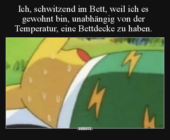 Ich, schwitzend im Bett, weil ich es gewohnt bin.. - Lustige Bilder | DEBESTE.de