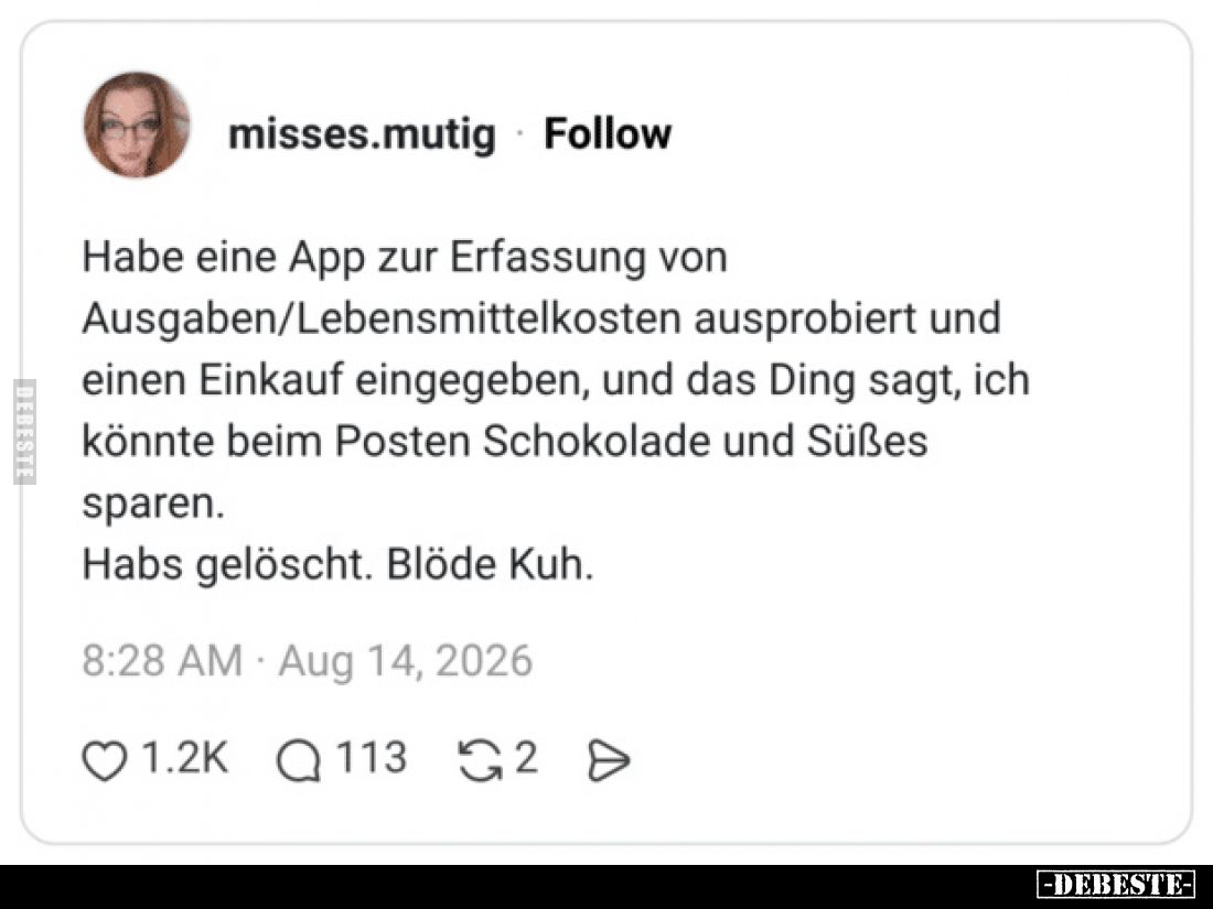 Habe eine App zur Erfassung von Ausgaben/Lebensmittelkosten.. - Lustige Bilder | DEBESTE.de