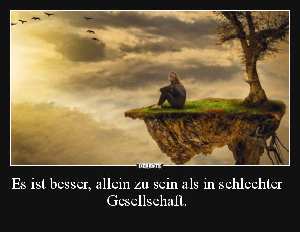 Es ist besser, allein zu sein als in schlechter.. - Lustige Bilder | DEBESTE.de