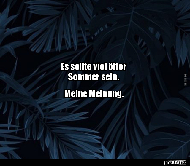 Es sollte viel öfter Sommer sein. Meine Meinung... - Lustige Bilder | DEBESTE.de